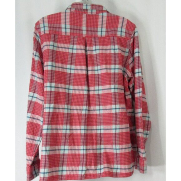 Woolrich Plaid Flannel XL Womens Pink Red Button Up Pockets 100% Cotton - Picture 4 of 9